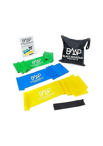 Black Mountain Products Therapieband, Fitnessband, Trainingsband Set Kılavuz ile Birlikte, Taşıma Ç