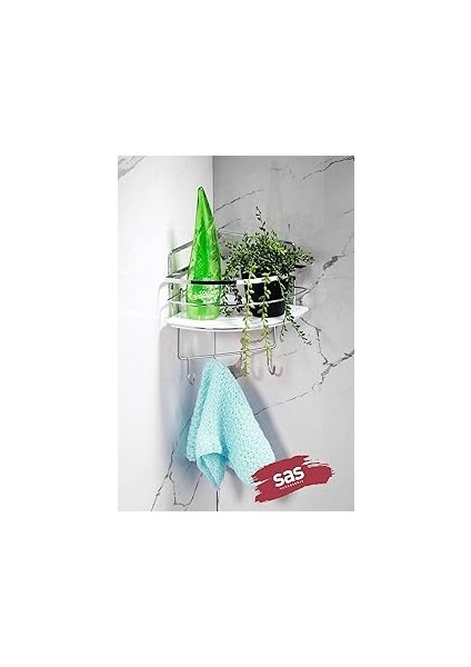 Sas Haus Yapışkanlı Ömür Boyu Paslanmaz Kristal Ayarlanabilir Raf Banyo Düzenleyici Şampuanlık Lk-0