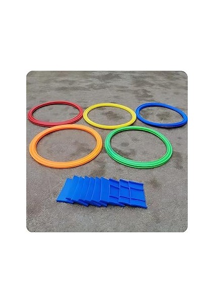 Daire Seksek Halka Oyunu Seti 22 Parça - Anaokulu ve Açık Hava Bahçe Aktivite Eğitim Çemberi 27 cm