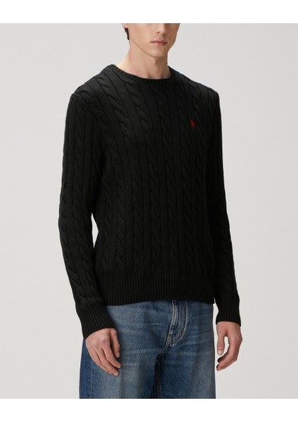 Erkek Örgü Dokulu Siyah Triko Kazak modelleri