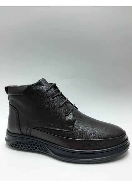 Hakiki Deri Bağcıklı Fermuarlı Esnek Kauçuk Tabanlı Içi Tüylü Kahverengi Kışlık Erkek Bot C-9751246RTTO fiyatları