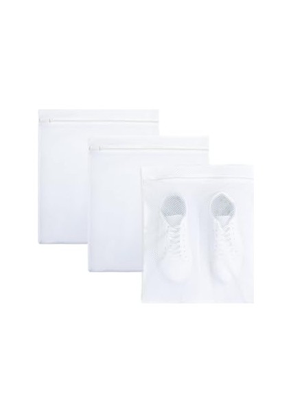 Ocean Textile 3'lü Beyaz Renk Ayakkabı Yıkama Filesi Set