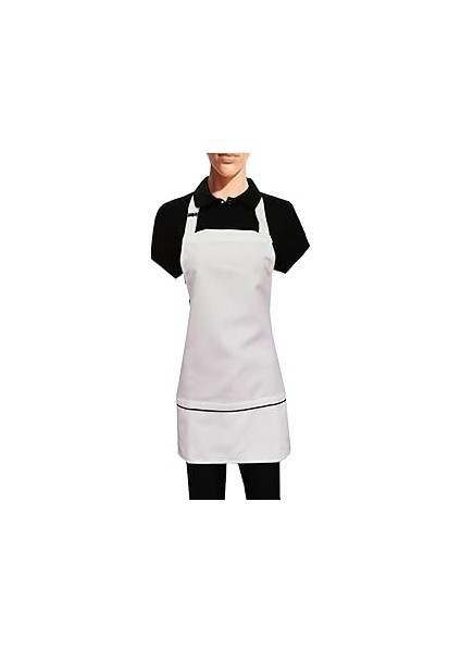 Cepli Önlük Biyeli Kısa Boyundan Beyaz