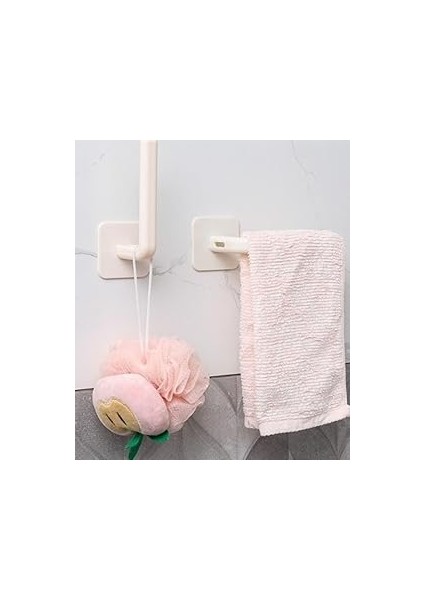 Busstier Yapışkanlı L Şekilli Çok Amaçlı Askı, Havlu Askısı ve Organizer, Duvara Monte, Pratik ve D