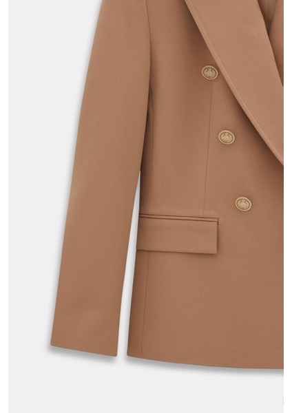 Dikiş Detaylı Kruvaze Blazer Pantolon Takım