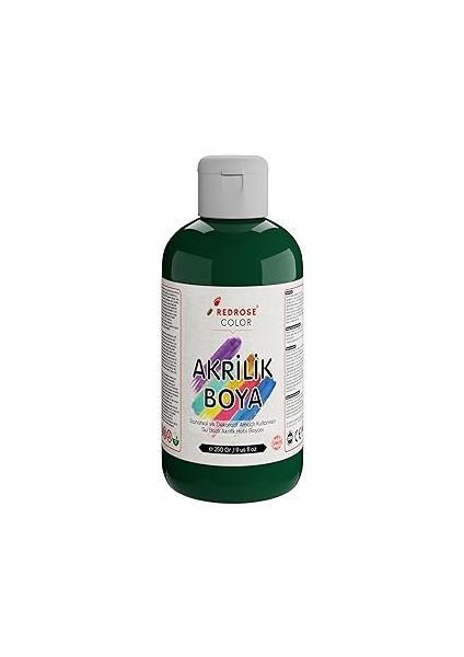Red Rose Koyu Yeşil Akrilik Boya 250 gr