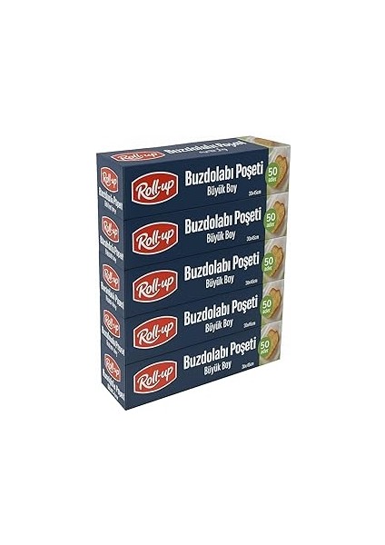 Roll-Up Büyük Boy Buzdolabı Poşeti 30X45CM 50'li x 5 Paket (250 Adet)