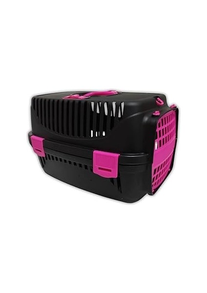 Pribor Kedi Köpek Evcil Hayvan Taşıma Çantası Box Orta Boy Çok Fonksiyonlu Siyah-Pembe
