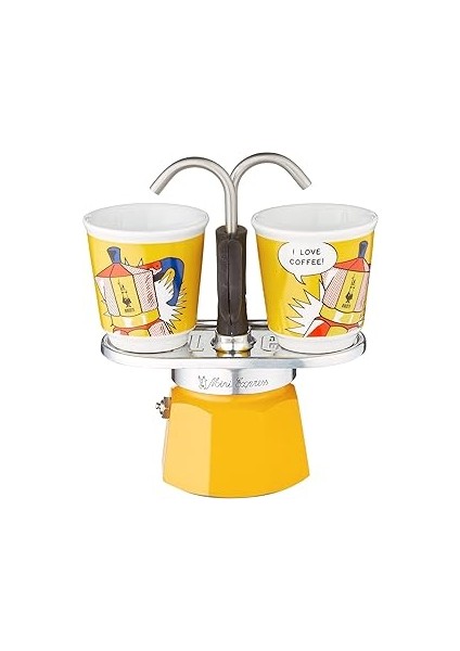 - Set Express: Ocak Üstü Espresso Pişirici + 2 Cups - Lichtenstein Serisi