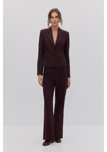 Taş Detaylı Blazer Pantolon Takım