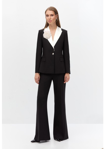 Saten Yakalı Blazer Takım