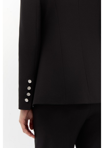 Saten Yakalı Blazer Takım