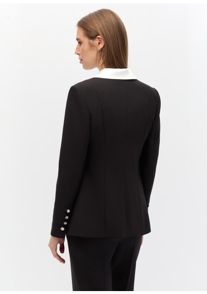 Saten Yakalı Blazer Takım