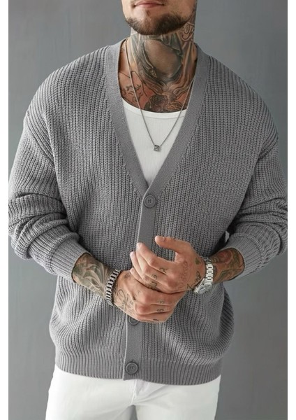 Grov Düğmeli V Yaka Kalın Erkek Hırka fiyatları