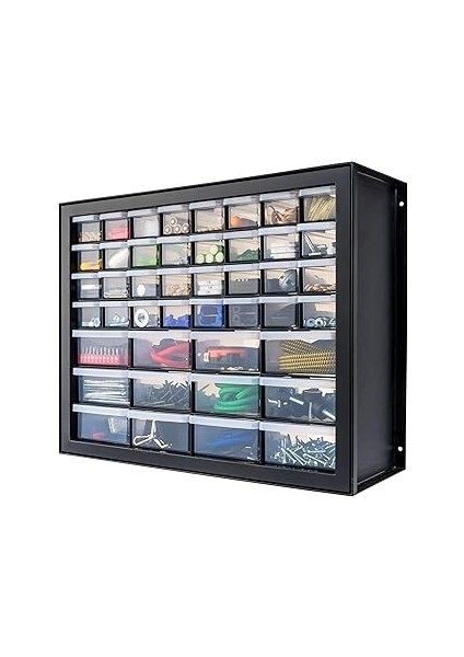 Iris Ohyama 44 Çekmece Parçaları ve Donanım Dolabı, Siyah