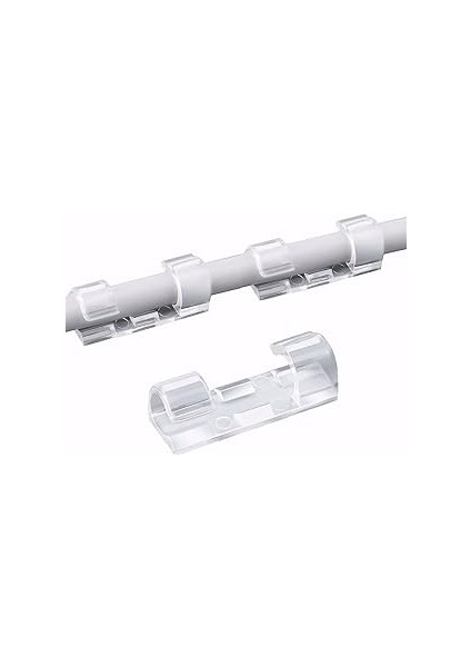 Safestore 20LI Şeffaf Kablo Sabitleyici Düzenleyici Klips Duvar Fayans Cam Yapışkanlı Kablo Tutucu