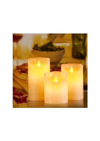 Coverzone Dekoratif Alevsiz LED Işıklı Pilli Mum Masaüstü Şık ve Güvenli Ister Gece Lambası Ister D