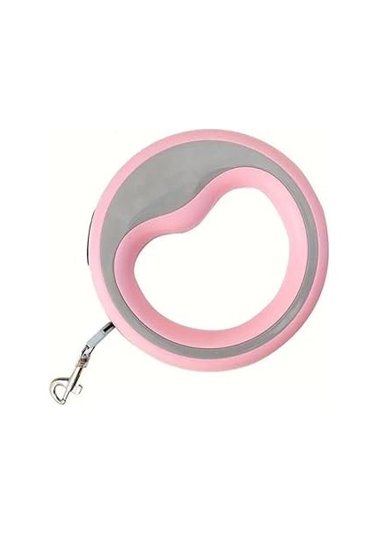 Glipet Yuvarlak Şeritli Otomatik Köpek Gezdirme Tasması 2.5 Metre 20 kg Pembe