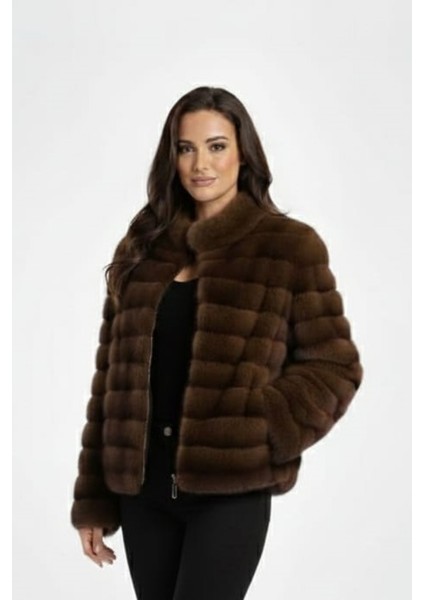 Kadın Şık Fermuarlı Peluş Kürk Ceket modelleri