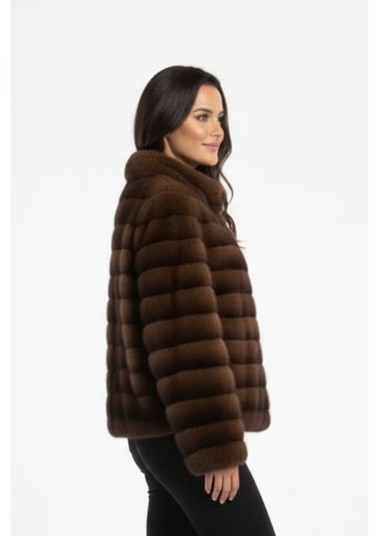 Kadın Şık Fermuarlı Peluş Kürk Ceket indirimleri