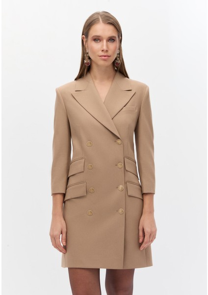 Kruvaze Mini Blazer Elbise