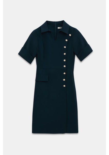 Önü Çakma Detaylı Manşetli Elbise modelleri