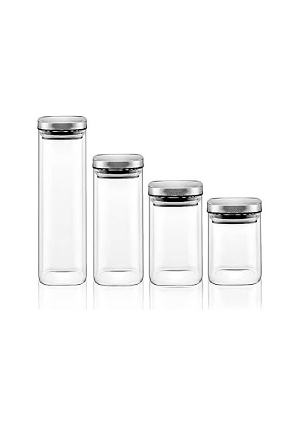 Orret 2'li Vakum Kapaklı Borosilikat Cam Saklama Kabı Seti – Boy, Hava Geçirmez, Gıda Sak