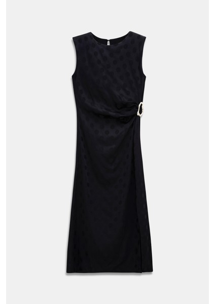 Puan Jakarlı Toka Detaylı Midi Elbise modelleri