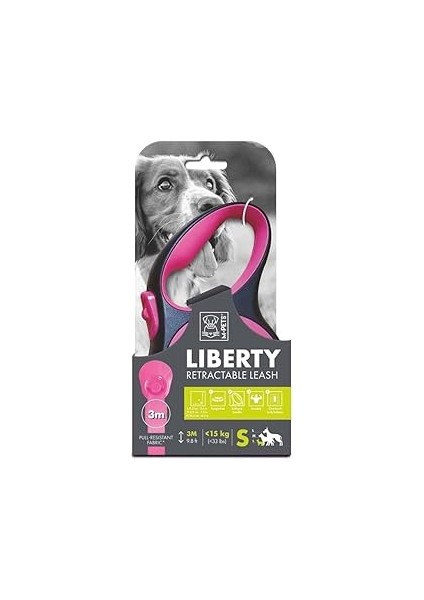 M-Pets Liberty Otomati̇k Gezdi̇rme Şeri̇t 3mt/pink (S)