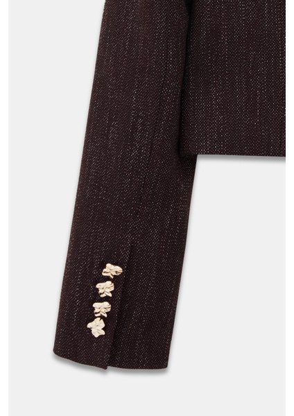 Kruvaze Crop Ceket Pantolon Takım