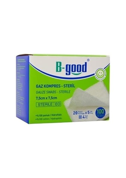 B-Good Gaz Kompres 7,5cm x 7,5cm 100 Lü