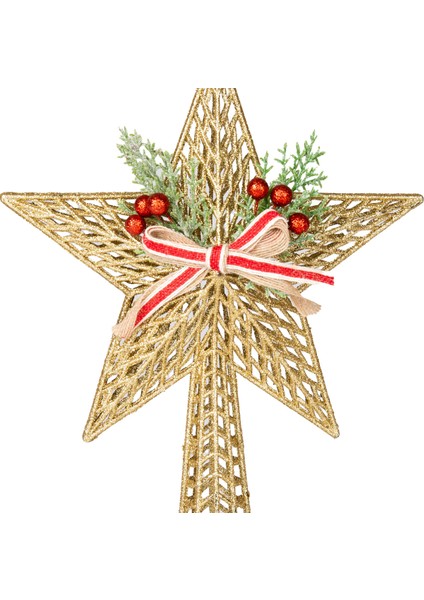 Altın Renkli Yılbaşı Süsü, Çam Ağacı Tepe Dekoru 25X37 cm fiyatları