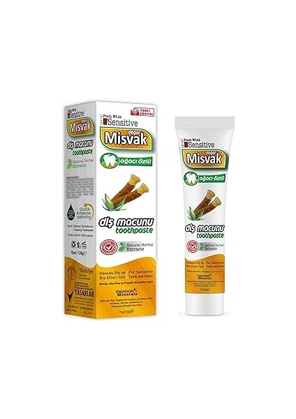 Bybars Mi̇svak Di̇ş Macunu Doğal Mi̇svak Ağaci Özlü 75ML(120GR) Yanında Bambu Diş Fırçası