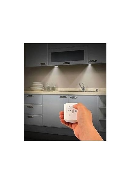 Mobee Uzaktan Kumandalı Yapışkanlı 3'lü LED Spot Lamba