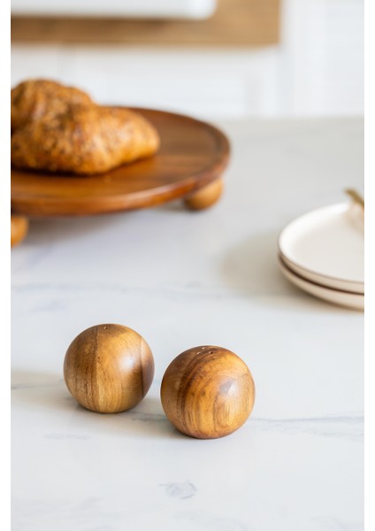 Akasya 2’li Top Tuzluk Biberlik Seti - Şık ve Doğal fırsatları