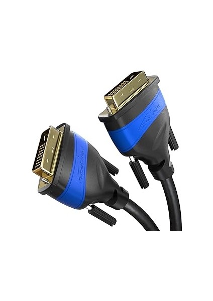 Kabeldirekt – Çift Bağlantılı DVI Kablosu – Parazitsiz Sinyal Iletimi Için Ferrit Çekirdekli – 10M