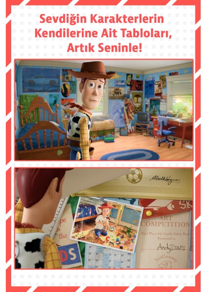 Oyuncak Hikayesi Andy’nin Odasındaki Woody & Buzz Ahşap Çerçeveli Duvar Tablosu – 33X50 fiyatları
