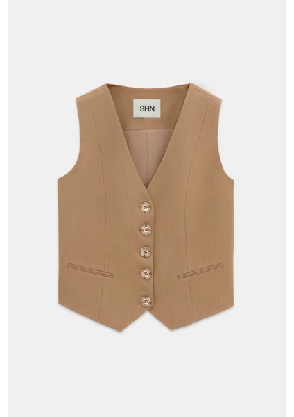 Düğmeli V Yaka Yelek Pantolon Takım modelleri