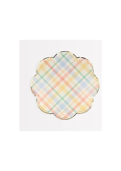Meri Meri - Small Spring Plaid Plates - Bahar Yeri Tabaklar - S - 8'li