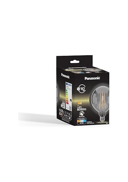 E27 Dim Edilebilir Filaman G125 Lamba 7W 806LM 2700K Clear