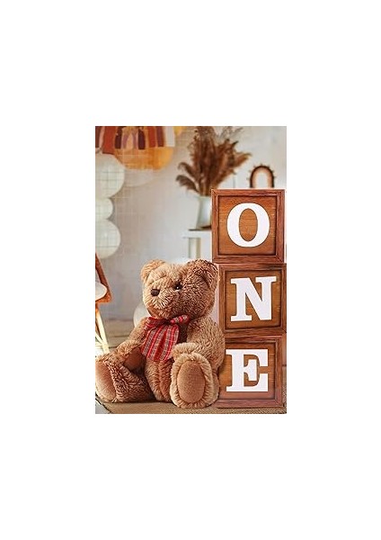 Patladı Gitti One Yazılı Kutu ve Balon Seti - 1 Yaş Doğum Günü Kutlama (Ahşap)