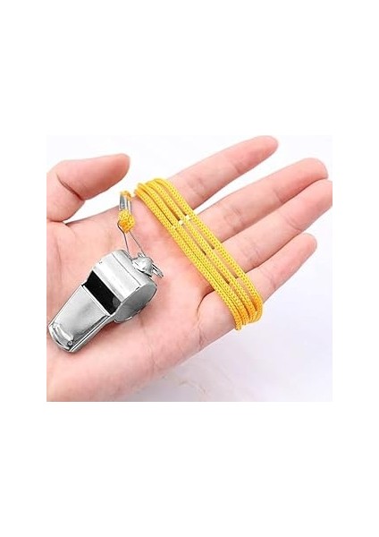 Mercar Profesyonel Metal Düdük, Paslanmaz Çelik, Yüksek Sesli, Sarı Ipli, Spor ve Acil Durum Için,
