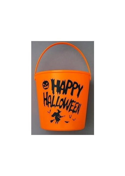 Beysüs Halloween Işıklı Gövdeli Şeker Kovası Bal Kabağı Turuncu