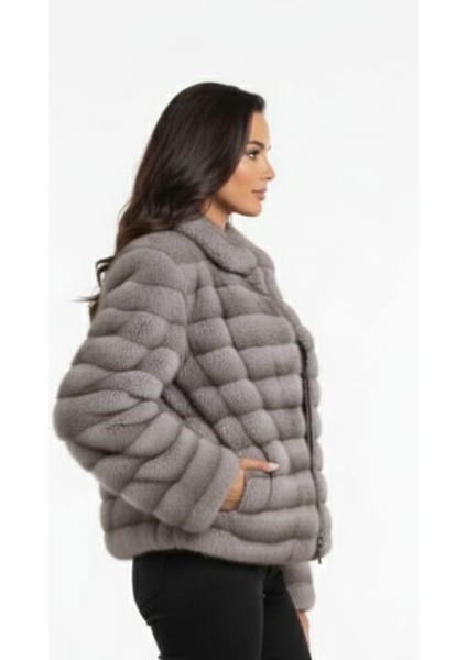 Kadın Şık Fermuarlı Peluş Kürk Ceket fırsatları