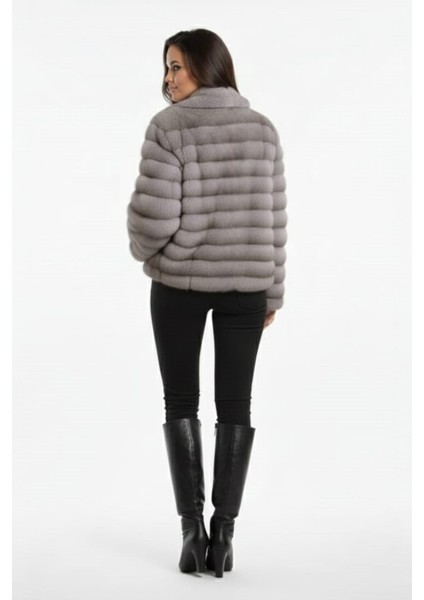 Kadın Şık Fermuarlı Peluş Kürk Ceket indirimleri