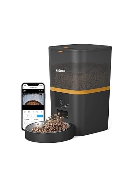 Haustier QQ005 Kameralı Akıllı Kedi Köpek Otomatik Mama Kabı, Tuya App-Wifi Uzaktan Kontrol, Sesle