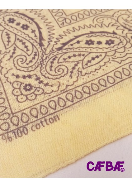 Cafbaf Kare Klasik Bandana MODEL.8521 - Sarı