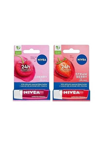 Kiraz Dudak Bakım Kremi, Kiraz Kokusu 4,8gr + Çilek Dudak Bakım Kremi 4.8 G, Çilek Koku