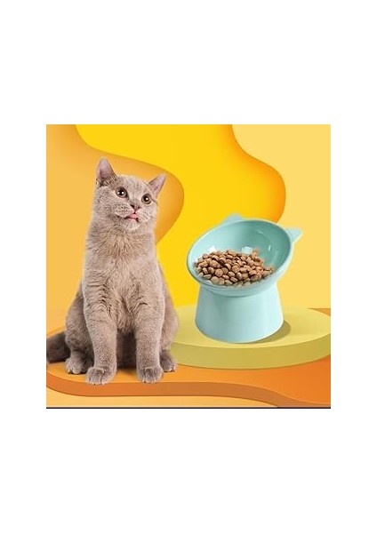 Kedi ve Köpek Için Plastik Mama ve Su Kabı, Evcil Hayvan Mama Kabı (Mavi)