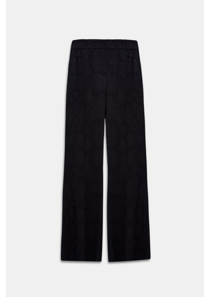 Saten Detaylı Yılanlı Jakar Kruvaze Blazer Pantolon Takım